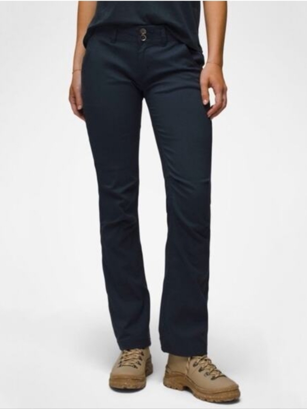PRANA Womens Navy Blue Halle Roll-Up Convertible Hiking Outdoor Pants Size 14